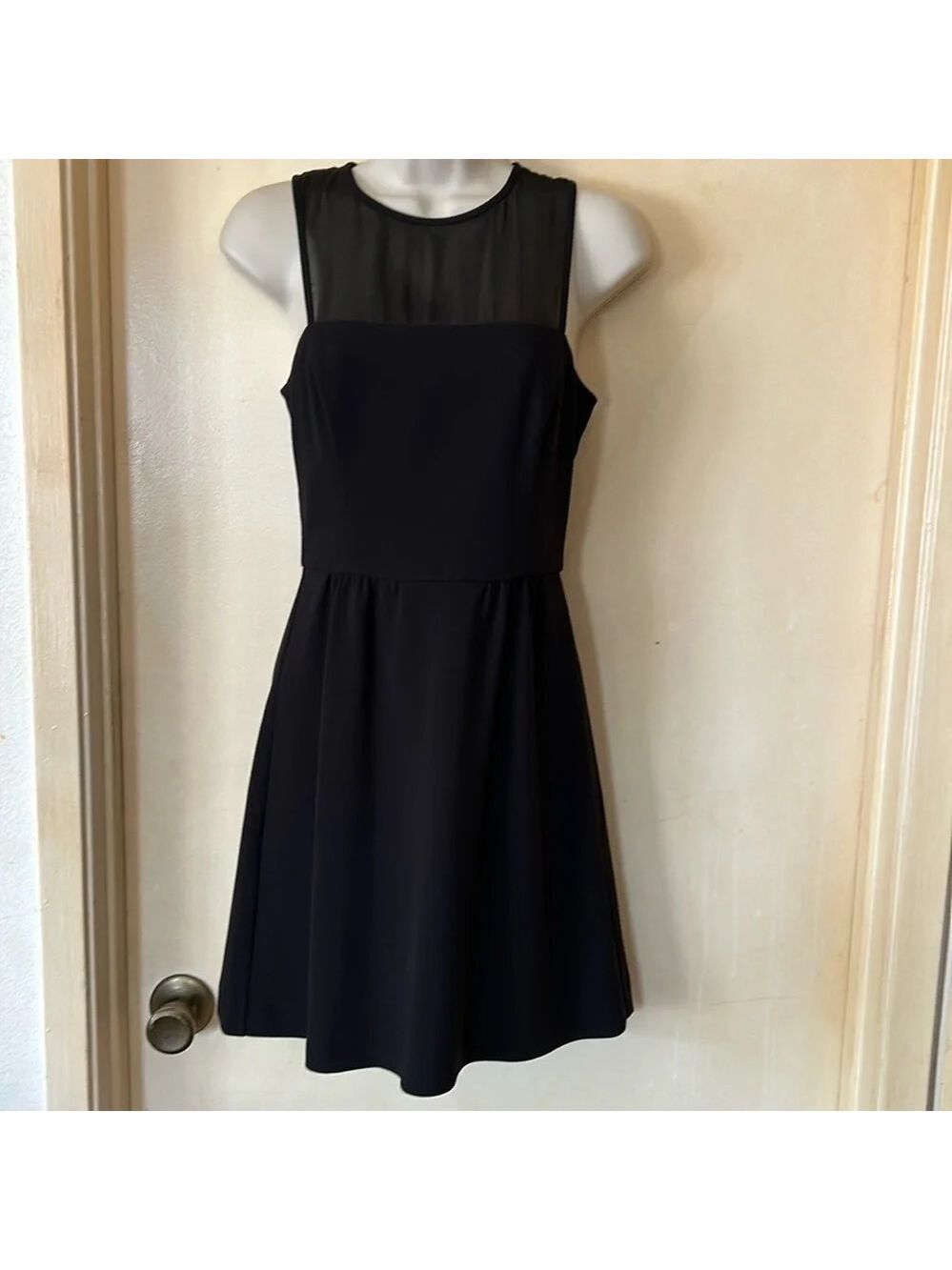 Banana Republic black mini dress with sheer top size 0P